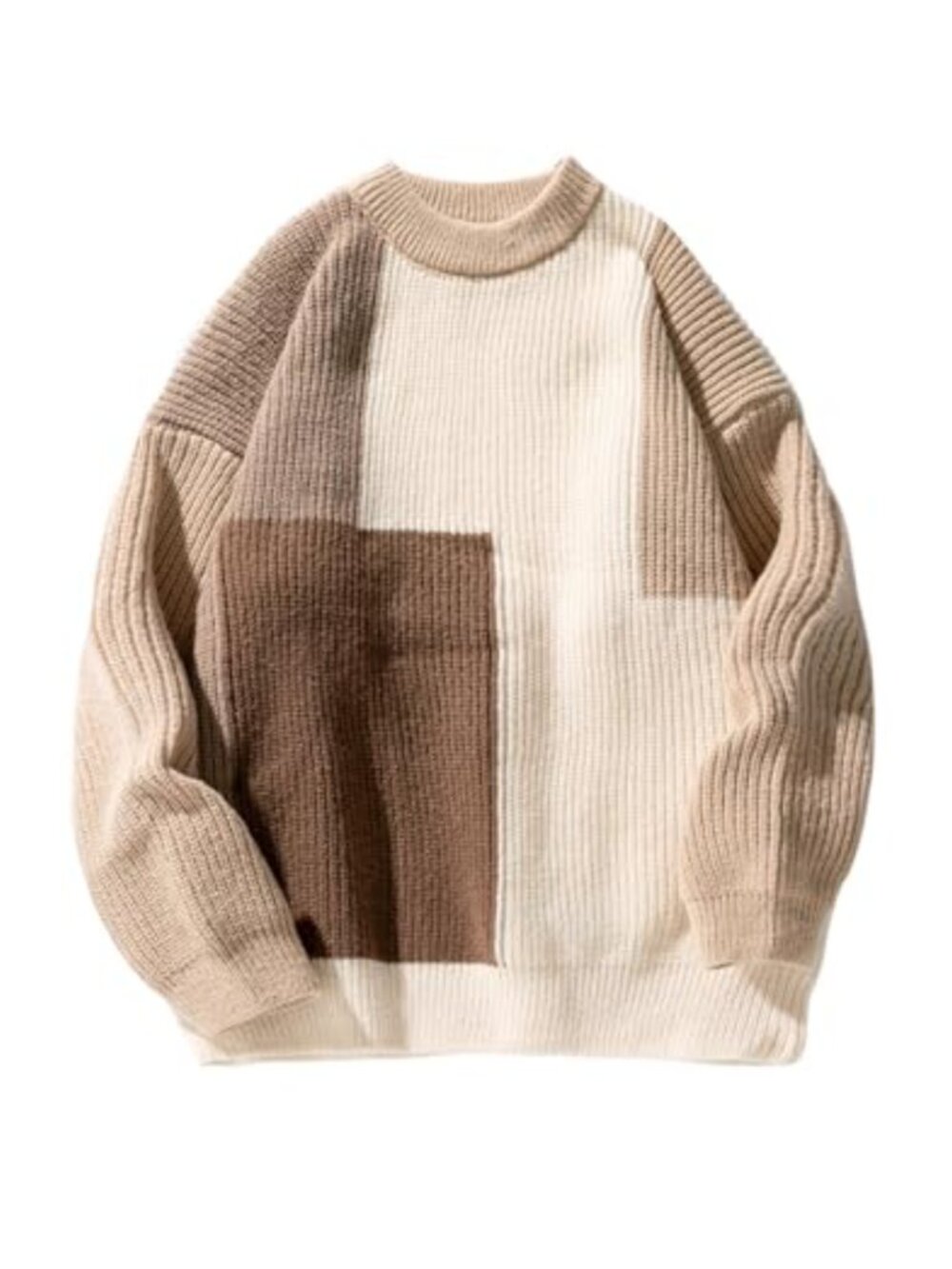 Oversized Graphic Knit Sweater Crew Neck Long Sleeve Pullover Unisex Casual